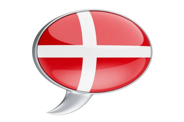 Speech Ball Danish Flag Рендеринг Ізольований Білому Тлі — стокове фото