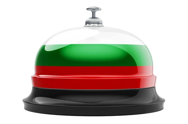 Receptie Bel Met Bulgaarse Vlag Rendering Geïsoleerd Witte Achtergrond — Stockfoto