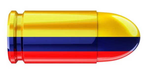 Bullet Colombian Flag Рендеринг Ізольований Білому Тлі — стокове фото