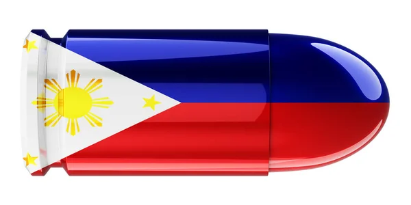Bullet Filipino Flag Rendering Isolated White Background — Stock Photo, Image