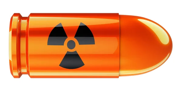 Bullet Radiation Symbol Rendering Isolated White Background — Stock Photo, Image
