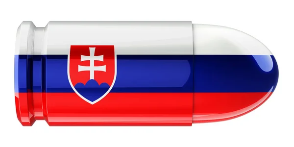 Kogel Met Slowaakse Vlag Weergave Geïsoleerd Witte Achtergrond — Stockfoto