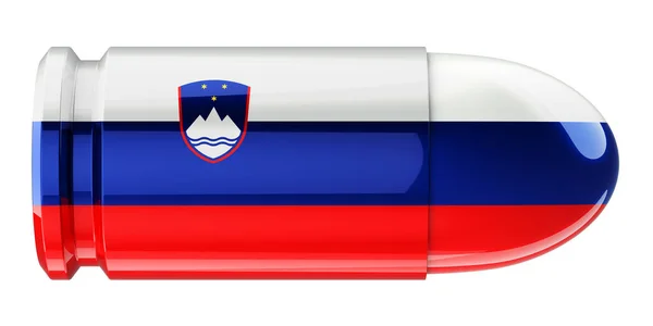 Bullet Slovenian Flag Рендеринг Ізольований Білому Тлі — стокове фото