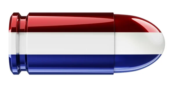 Bala Con Bandera Los Países Bajos Representación Aislada Sobre Fondo —  Fotos de Stock
