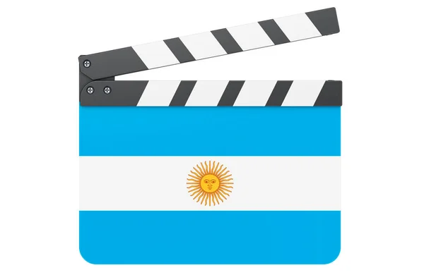 Movie Clapperboard Argentinean Flag Film Industry Concept Rendering Isolated White — Stock Photo, Image