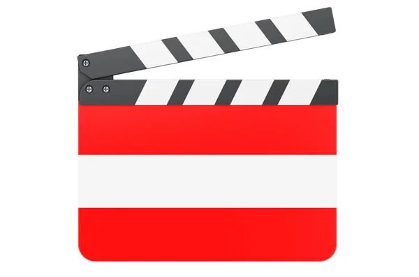 Film Clapperboard Med Österrikisk Flagga Film Industri Koncept Rendering Isolerad — Stockfoto