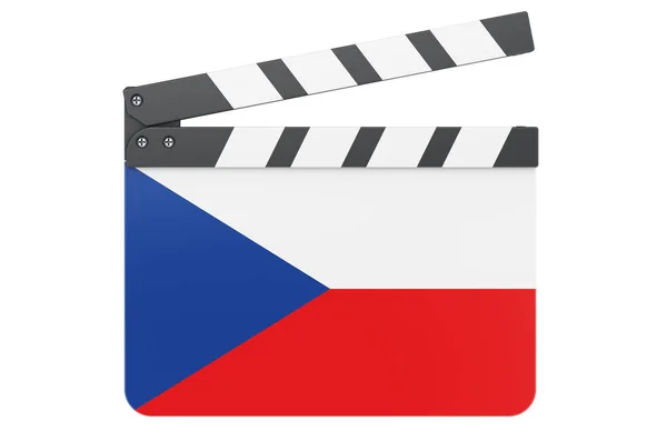 Palmas Filme Com Bandeira Checa Conceito Indústria Cinematográfica Renderização Isolada — Fotografia de Stock