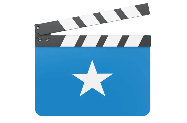 Film Clapperboard Avec Drapeau Somalien Concept Industrie Cinématographique Rendu Isolé — Photo