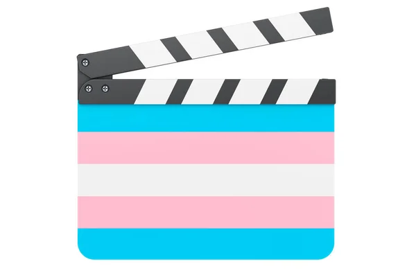 Cinsiyet Değiştiren Film Panosu Film Endüstrisi Konsepti Beyaz Arkaplanda Görüntüleme — Stok fotoğraf