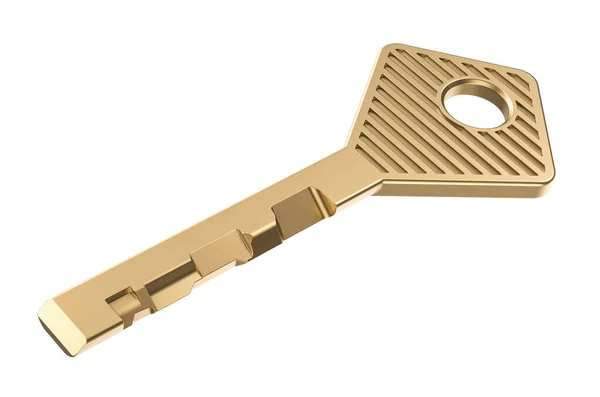 Ein Schlüssel Für Ein Disk Tumbler Lock Rendering Isoliert Auf — Stockfoto