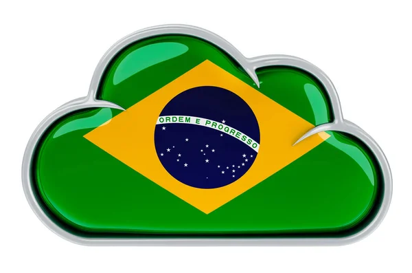 Cloud Storage Service Brasilien Rendering Isoleret Hvid Baggrund - Stock-foto