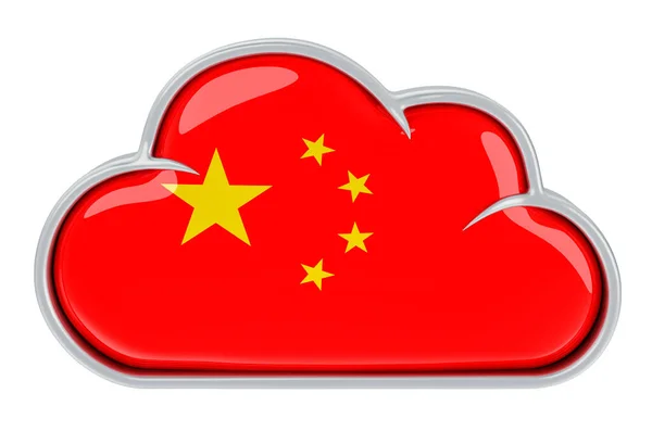 Cloud Storage Service Kina Rendering Isoleret Hvid Baggrund - Stock-foto