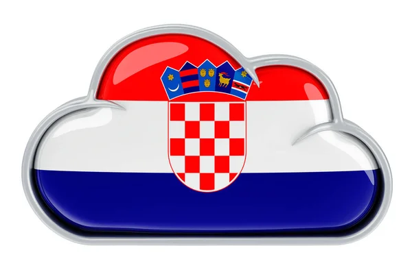 Cloud Storage Service Kroatien Rendering Isoleret Hvid Baggrund - Stock-foto