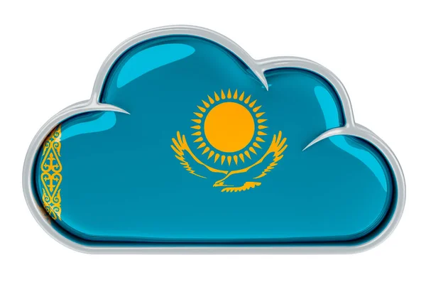 Cloud Storage Service Kasakhstan Rendering Isoleret Hvid Baggrund - Stock-foto