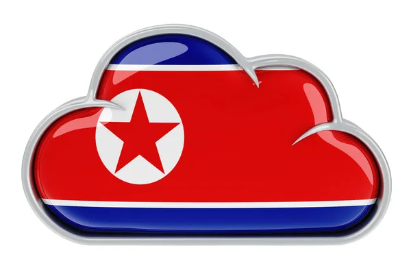 Cloud Storage Service Nordkorea Rendering Isoleret Hvid Baggrund - Stock-foto