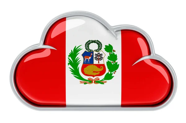 Cloud Storage Service Peru Rendering Isoleret Hvid Baggrund - Stock-foto