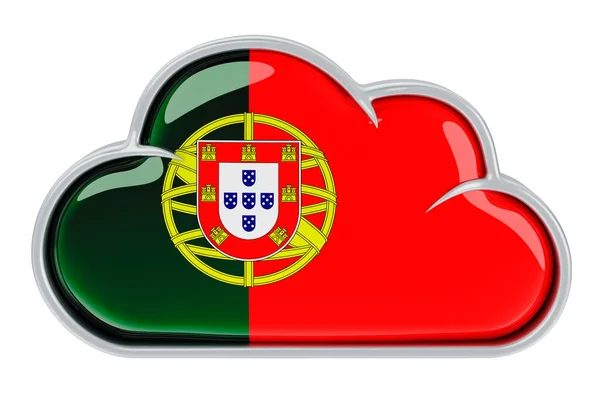 Cloud Storage Service Portugal Rendering Isoleret Hvid Baggrund - Stock-foto
