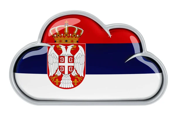 Cloud Storage Service Serbien Rendering Isoleret Hvid Baggrund - Stock-foto