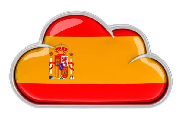 Cloud Storage Service Spanien Rendering Isoleret Hvid Baggrund - Stock-foto