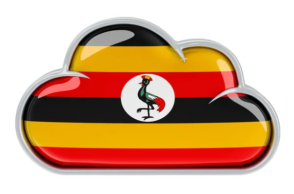 Serviço Armazenamento Nuvem Uganda Renderização Isolada Fundo Branco — Fotografia de Stock