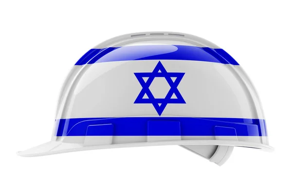 Hard Hat Israeli Flag Rendering Isoned White Background — 스톡 사진