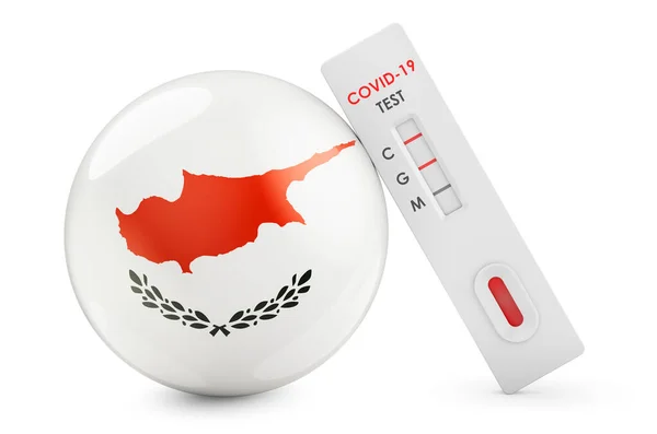 Diagnostic Test Coronavirus Cyprus Antibody Test Covid Cypriot Flag Rendering — Stock Photo, Image