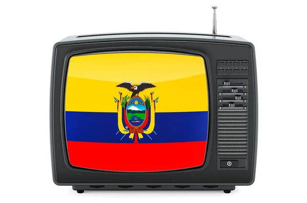 Concepto Televisión Ecuatoriana Televisor Con Bandera Ecuador Representación Aislada Sobre —  Fotos de Stock