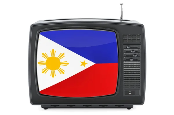 Concepto Televisión Filipina Televisor Con Bandera Filipinas Representación Aislada Sobre —  Fotos de Stock