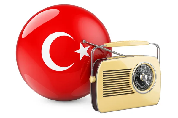 Радіо Мовлення Туреччині Радіоприймач Турецьким Прапором Рендеринг Ізольований Білому Тлі — стокове фото