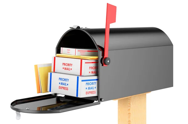 Mailbox Parcels Rendering Isolated White Background — Stock Photo, Image