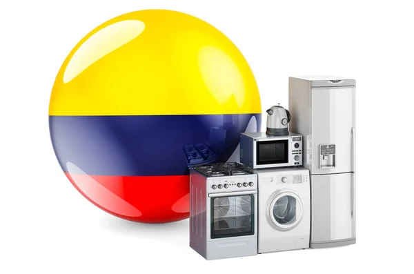 Κουζίνα Και Οικιακές Συσκευές Κολομβιανή Σημαία Παραγωγή Αγορά Και Παράδοση — Φωτογραφία Αρχείου