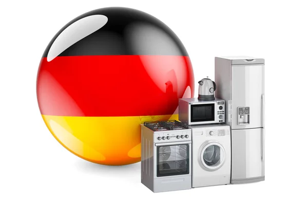가정용 가전제품에 국기를 꽂는다 독일에서는 가전제품의 개념이다 백인들에게 렌더링 — 스톡 사진