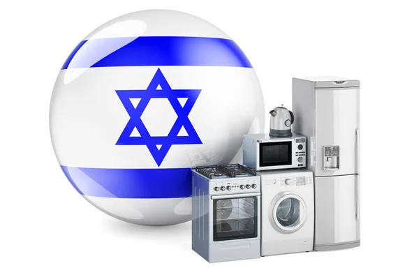 Cocina Electrodomésticos Con Bandera Israelí Producción Compras Entrega Electrodomésticos Israel — Foto de Stock