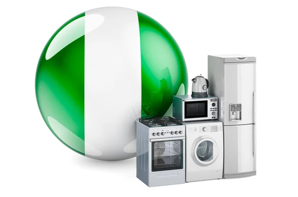 Kitchen Household Appliances Nigerian Flag Production Shopping Delivery Home Appliances — Stock Photo, Image