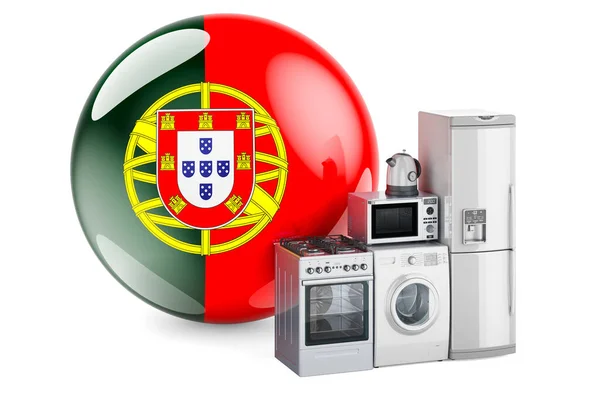 Eletrodomésticos Cozinha Com Bandeira Portuguesa Produção Compras Entrega Electrodomésticos Portugal — Fotografia de Stock