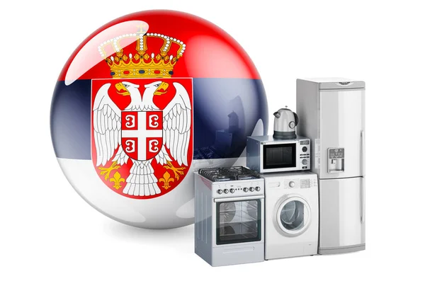 Keuken Huishoudelijke Apparaten Met Servische Vlag Productie Inkoop Levering Van — Stockfoto