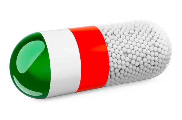 Capsula Pillola Con Bandiera Irlandese Concetto Assistenza Sanitaria Irlanda Rendering — Foto Stock