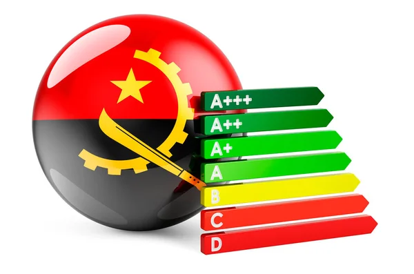 Ангольський Прапор Рейтингом Енергоефективності Свідоцтва Про Продуктивність Анголі Рендеринг Ізольований — стокове фото
