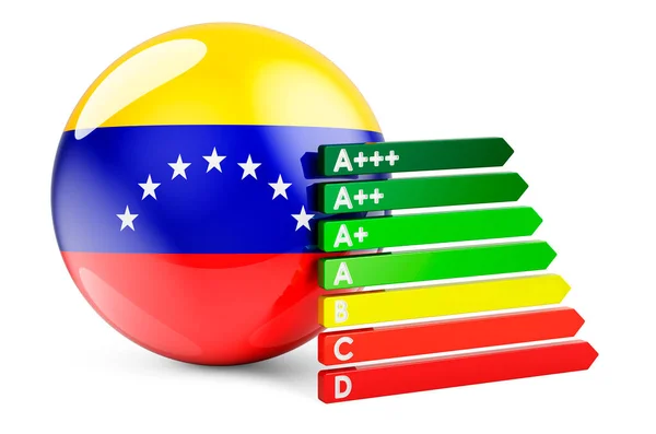 Bandeira Venezuelana Com Classificação Eficiência Energética Certificados Desempenho Conceito Venezuela — Fotografia de Stock