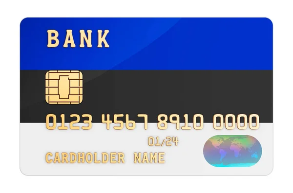 Cartão Crédito Bancário Com Bandeira Estónia Sistema Bancário Nacional Estónia — Fotografia de Stock