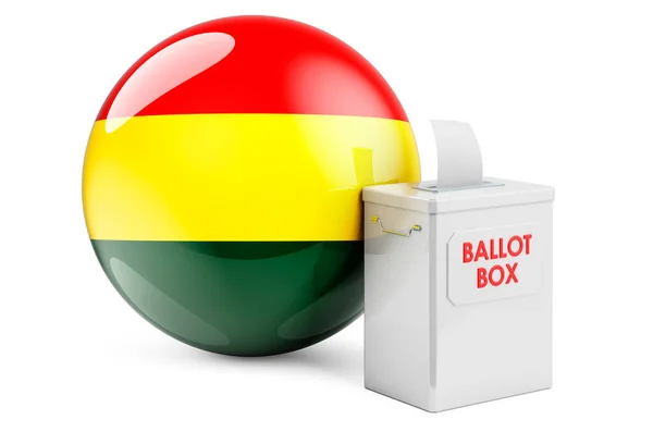 Ballot Box Bolivian Flag Election Bolivia Rendering Isolated White Background — Stock Photo, Image