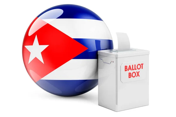 Balota Con Bandera Cubana Elecciones Cuba Representación Aislada Sobre Fondo —  Fotos de Stock
