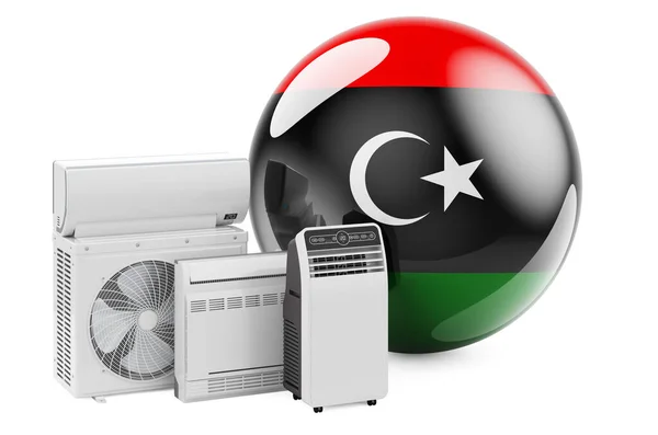 Soğutma Iklim Elektrikli Cihazlı Libya Bayrağı Libya Klima Imalatı Ticareti — Stok fotoğraf