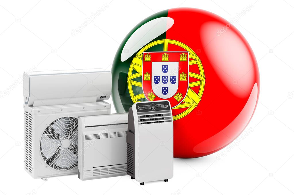 Bandera portuguesa con refrigeración y climatización de aparatos