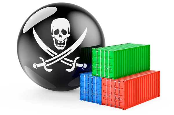 Cargo Containers Piracy Smuggle Rendering Isolated White Background — Stockfoto