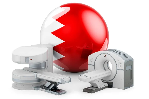 Mri Diagnostika Výzkumná Centra Bahrajnu Mri Stroj Skener Bahrajnskou Vlajkou — Stock fotografie