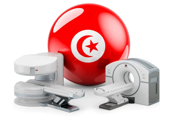 Tac Diagnostica Centri Ricerca Tunisia Macchina Mri Scanner Con Bandiera — Foto Stock