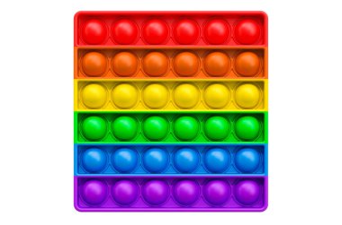 Fidget Duyusal Stres Köpük Oyuncağı. Beyaz arkaplanda 3B görüntüleme izole edildi