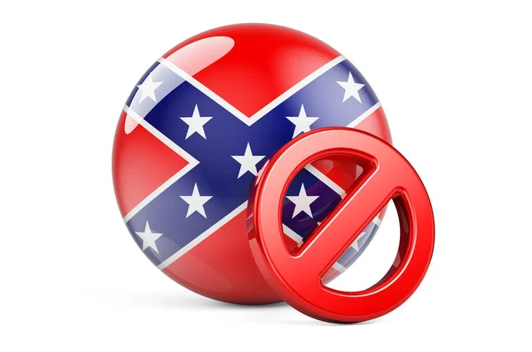Signo Prohibido Con Bandera Los Estados Confederados América Representación Aislada — Foto de Stock
