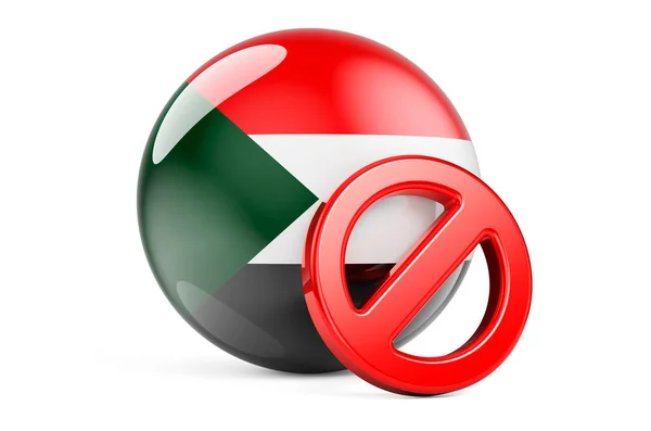 Запрещённый Символ Суданским Флагом Сухой Закон Судане Рендеринг Изолирован Белом — стоковое фото